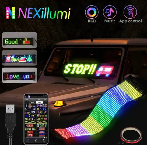 ✨Pantalla LED Bluetooth flexible para Auto