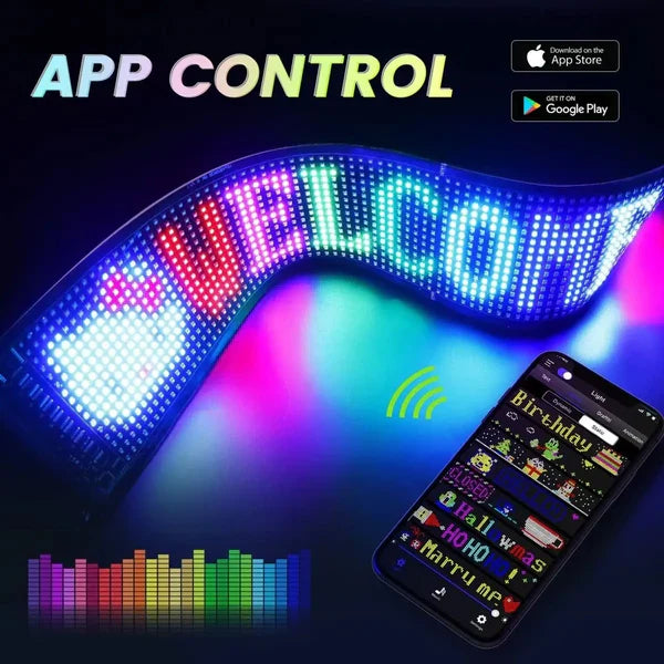 ✨Pantalla LED Bluetooth flexible para Auto